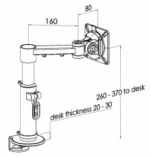 monitor arm size